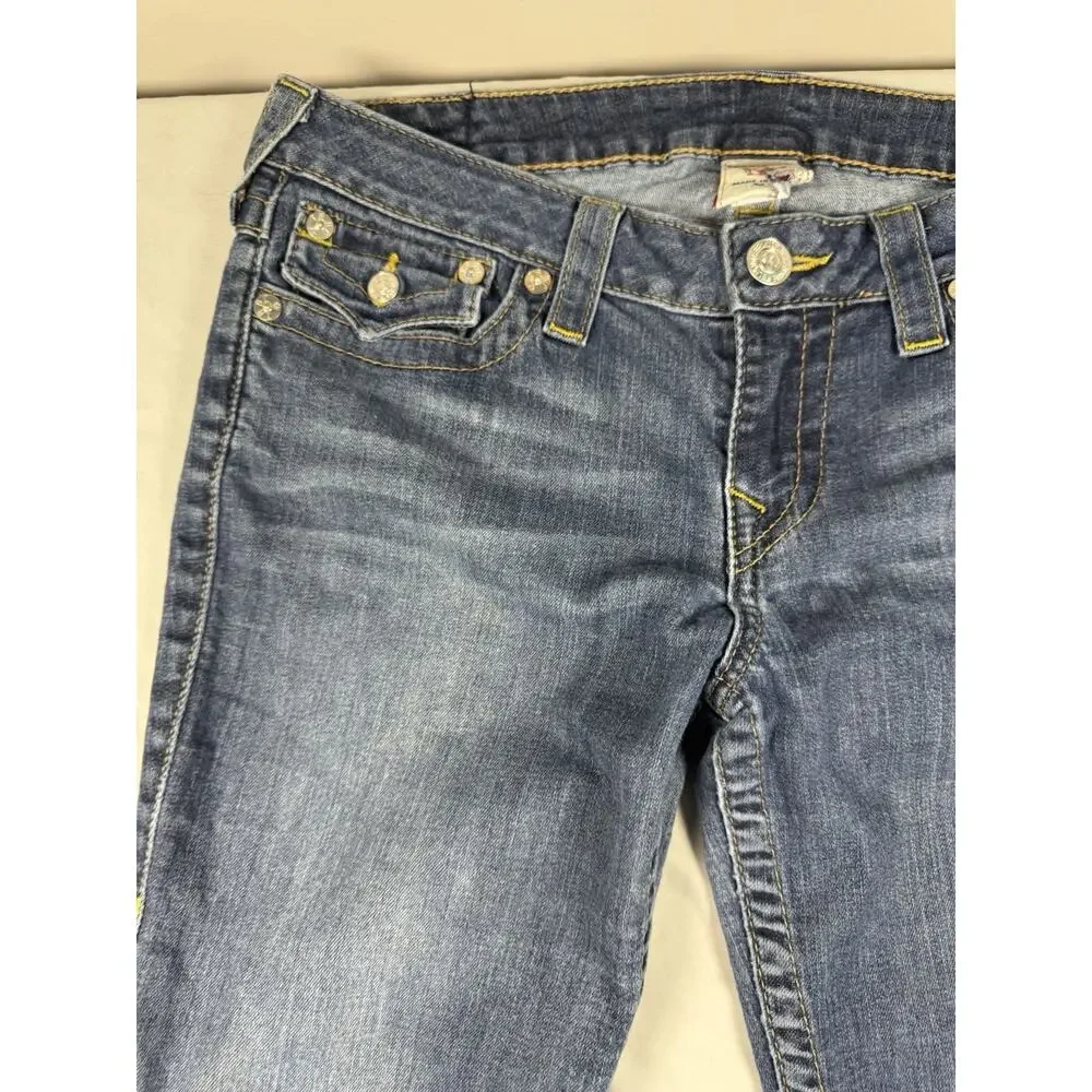 True Religion World Tour Straight Jeans Mens 33x32 Made In USA Medium Wash Denim